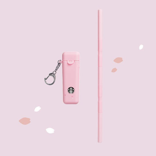 Starbucks Hong Kong - Sakura Blossom 2021 Collection - Spring Pink Foldable Reusable Straw with Case