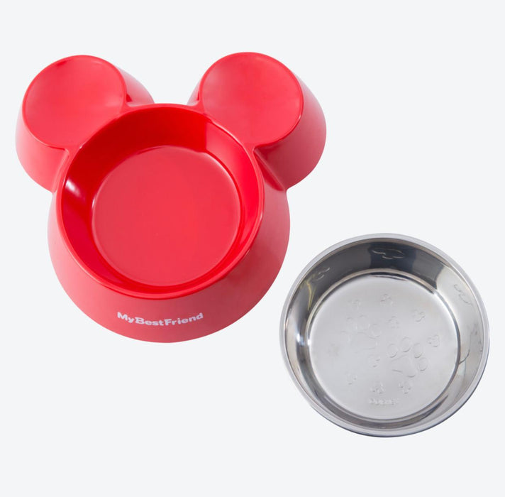 TDR - Mickey Mouse Head Shaped Pet Bowl (Color: Red)