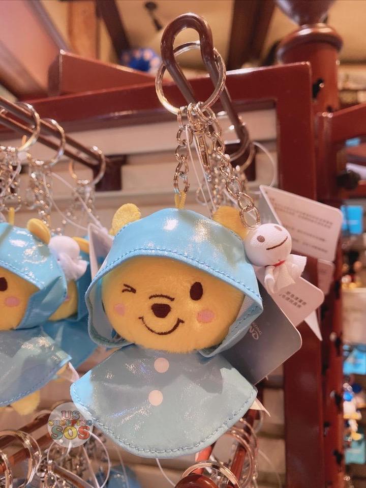 HKDL - Raincoat Plush Keychain - Winnie the Pooh (Winking Face)
