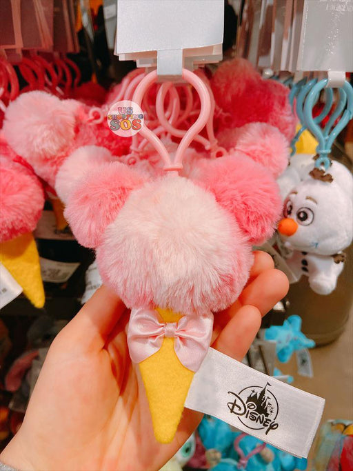 SHDL - Fluffy Ice Cream Cone Mickey Mouse Plush Keychain