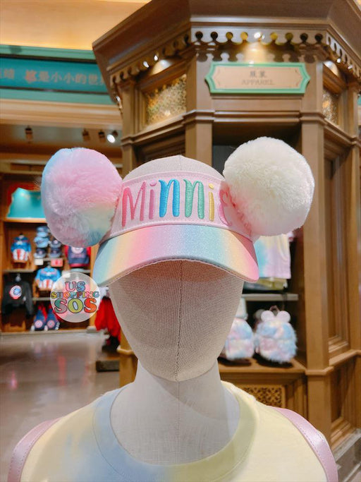 SHDL - Minnie Mouse Pastel/ Cotton Candy Dream Visor with Pom Pom