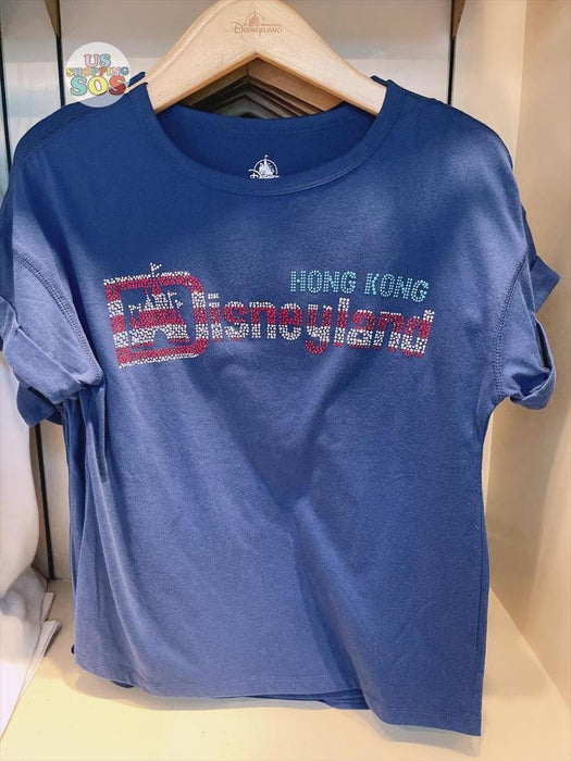 HKDL - Hong Kong Disneyland Wordings Jeweled T-Shirt For Adults