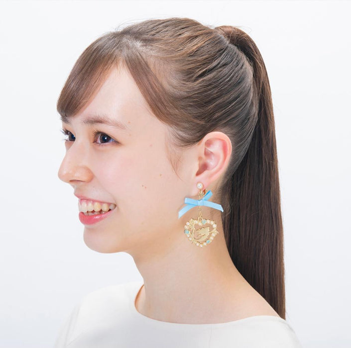 TDR - Clip Earrings x Ariel & Flounder with Baby Blue Ribbon