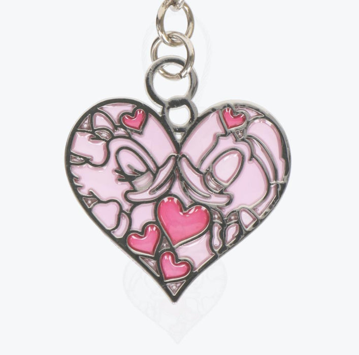 TDR - Donald & Daisy Duck Stained Glass Keychain
