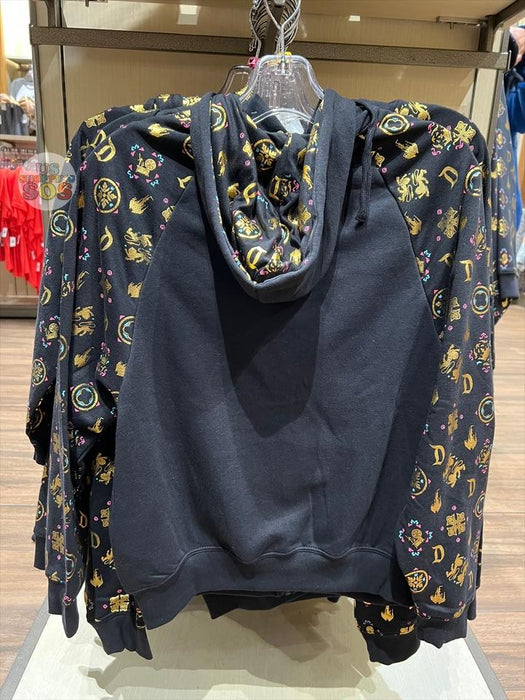DLR - Golden Moment - D All-Over-Print Icon Raglan Sleeve Black Hoodie Zip Jacket (Adult)