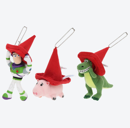 TDR - Toy Story "Pop Up and Beyond" Collection x Buzz Lightyear, Hamm & Rex Plush Keychains Set