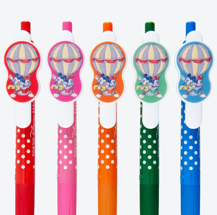 TDR - Mickey & Minnie Mouse Retro and cute! Balloon-themed x Zebra Sarasa Clip Black Color Pens Set