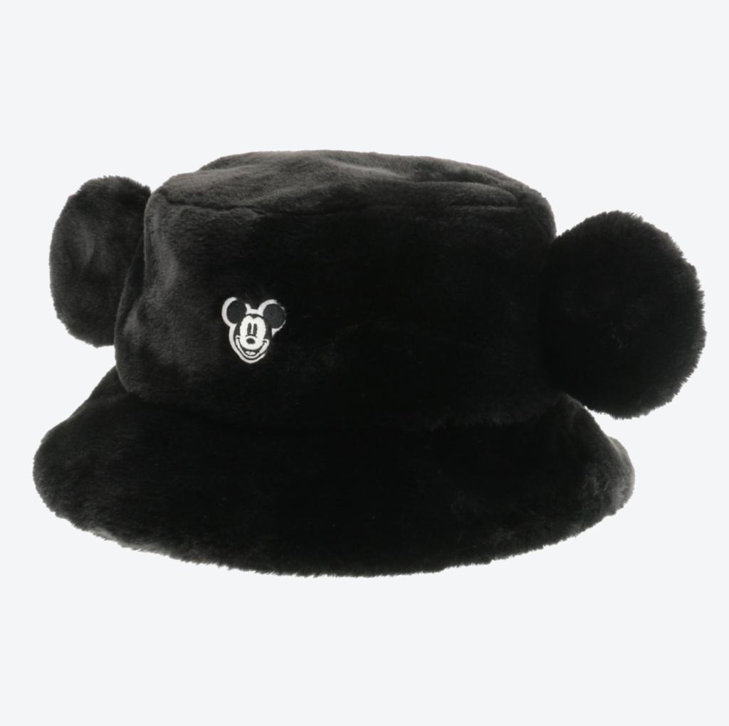 TDR - Fluffy Boa Mickey Mouse Bucket Hat with Ear (Color: Black)