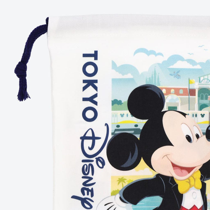TDR - Tokyo Disney Resort "Shopping Bag Design" Mickey & Minnie Mouse Drawstring Bag