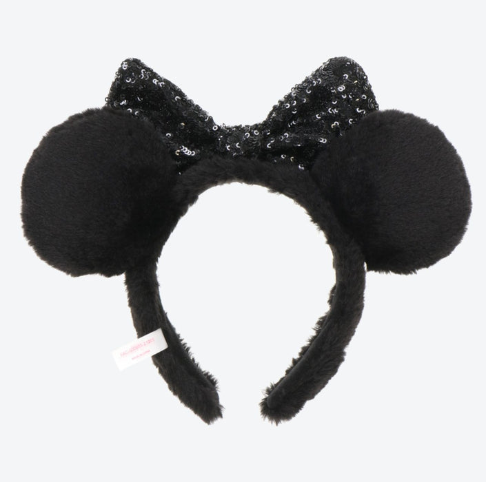 TDR - Fluffy Minnie Mouse Sequin Bow Ear Headband
