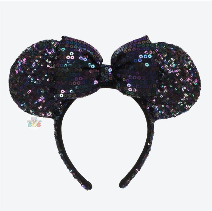 TDR - Minnie Mouse Black Iridescent Sequin Ear Headband