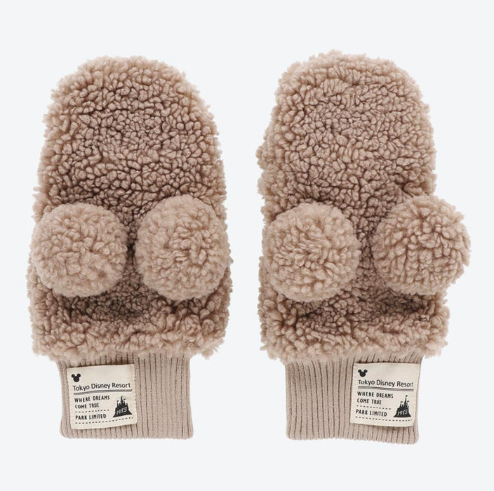 TDR - Fluffy Fluffy Cute Gentle Colors x Mickey Mouse Gloves for Adults (Color: Brown)