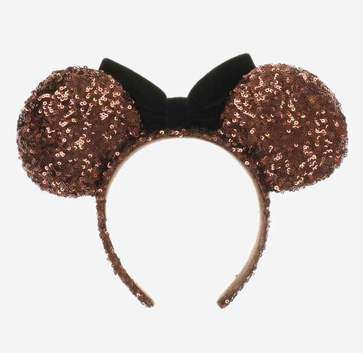 TDR - Minnie Copper Sequin Headband x Black Velvet Ribbon
