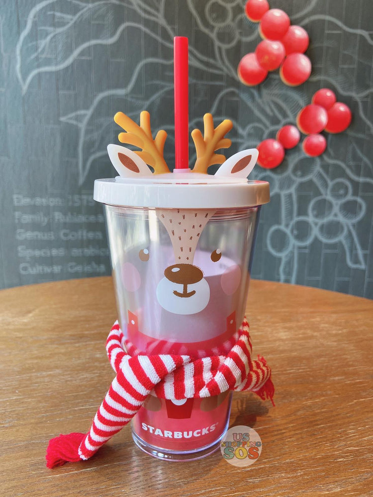 Starbucks China - Christmas Gift - 16oz Reindeer Scarf Cold Cup Tumbler