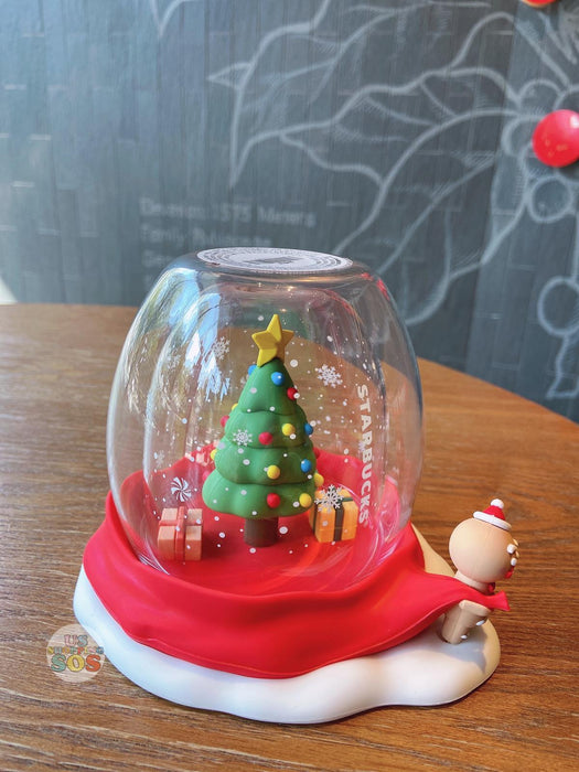 Starbucks China - Christmas Gift - 325ml Gingerbread Man Christmas Tree Coaster with Double Wall Glass