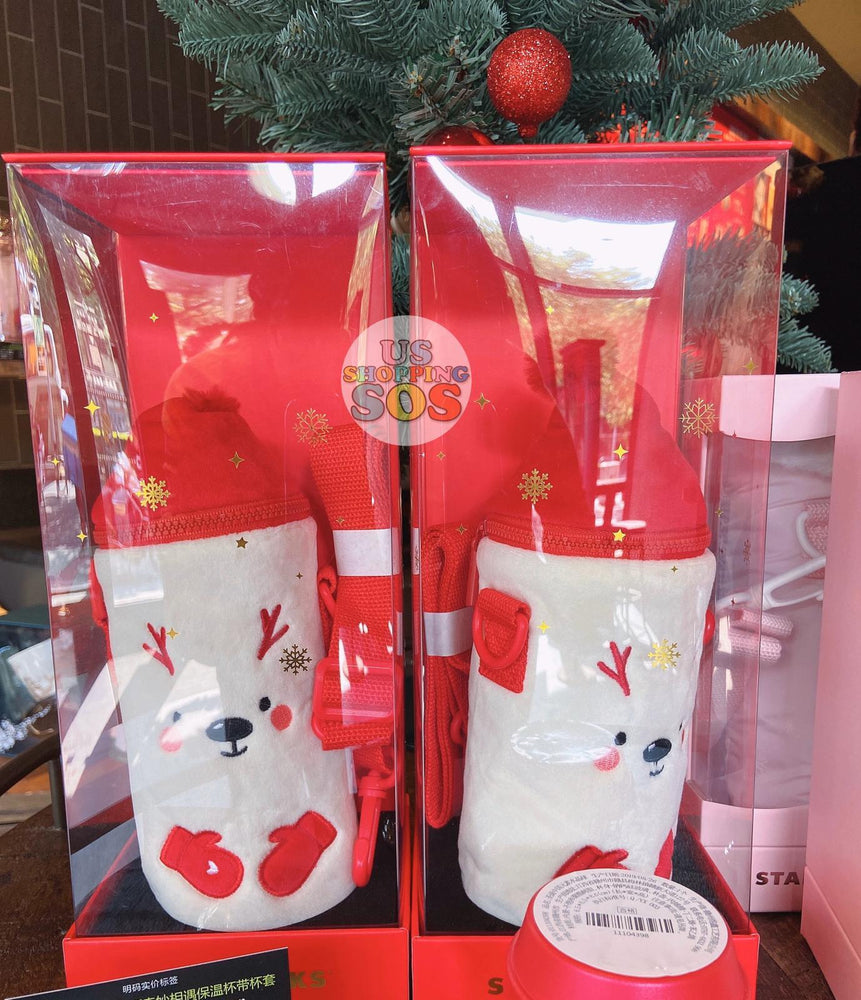 Starbucks China - Christmas Gift - 400ml Thermos Reindeer Sleeve Stainless Steel Bottle