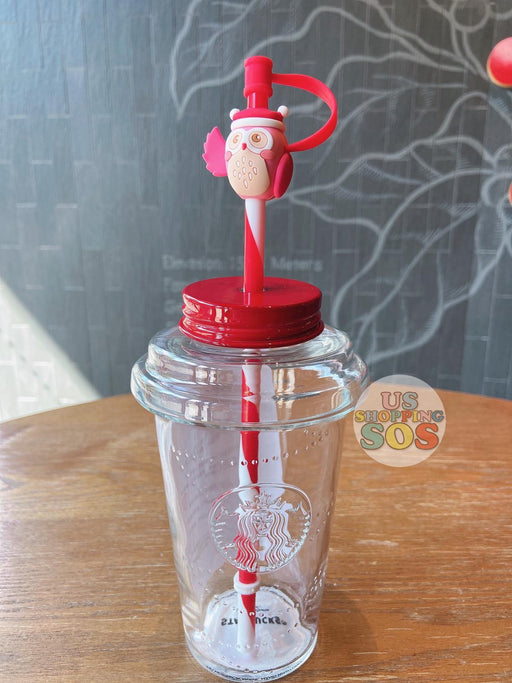 Starbucks China - Christmas Gift - 500ml Owl Straw Glass Cup