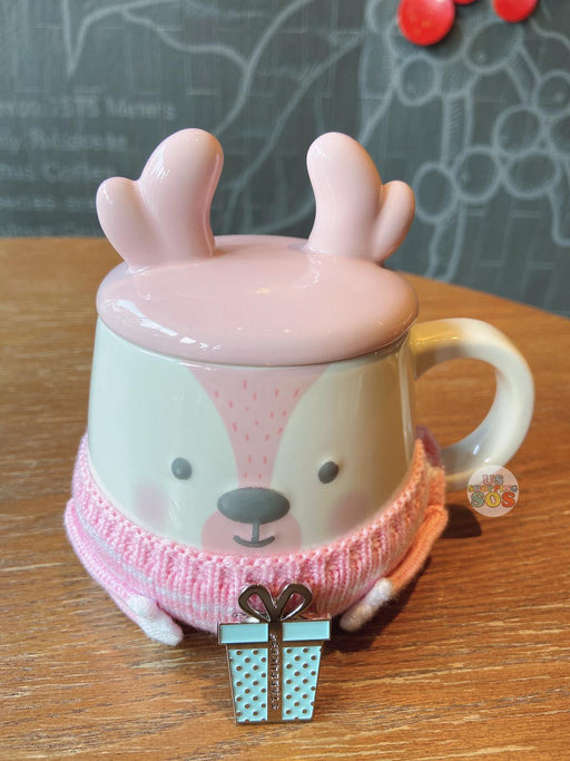 Starbucks China - Pink Christmas - 320ml Pink Reindeer Sweater Mug