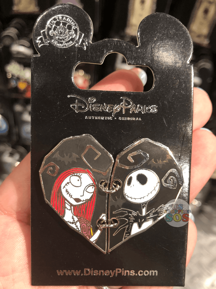 DLR - The Nightmare Before Christmas Pin - Jack & Sally Stitched Half Heart