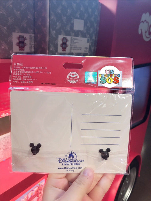 SHDL - Pin & Post Card Set - Mickey & Minnie Mouse (White Background)