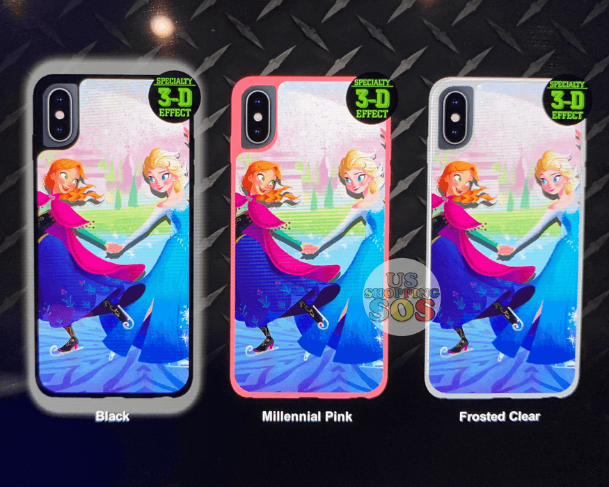 DLR - Custom Made Phone Case - Frozen Elsa & Anna on Ice (3-D Effect)