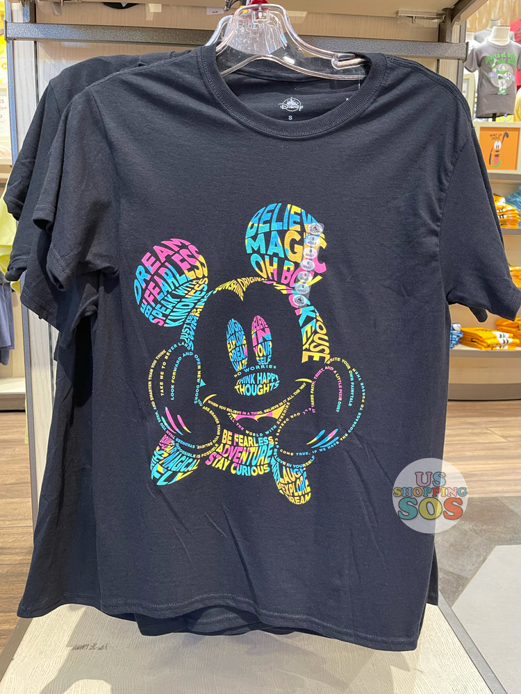 DLR/WDW - Graphic Tee - Mickey Pastel Quote Outline (Adult)