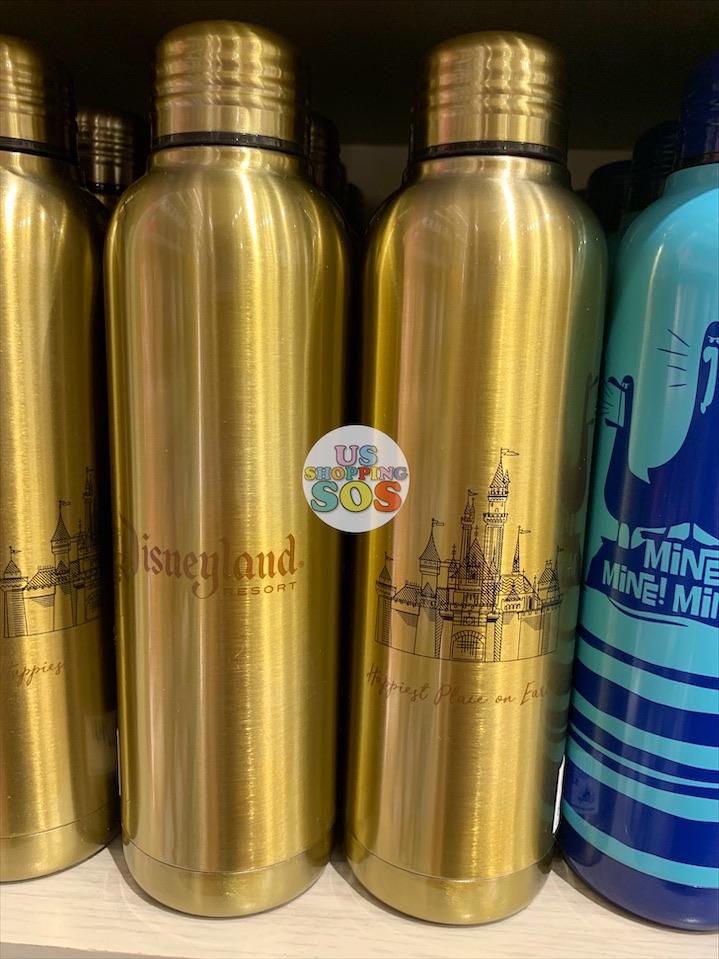 DLR - Stainless Water Bottle - Mirror Gold Castle “Disneyland Resort The Happiest Place on Earth”