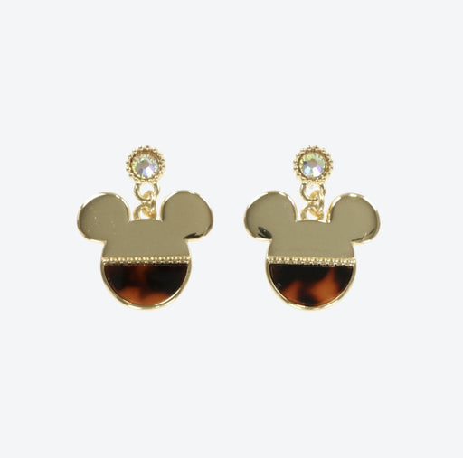 TDR - Mickey Mouse Amber & Gold Color Earrings