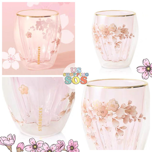 Starbucks China - Pink Sakura - 280ml Sakura Petal Double Wall Glass