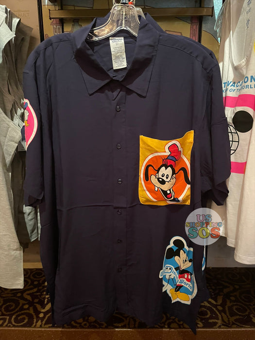 WDW - Walt Disney World 50 Vault - Mickey & Friends Navy Button-Up Shirt (Adult)