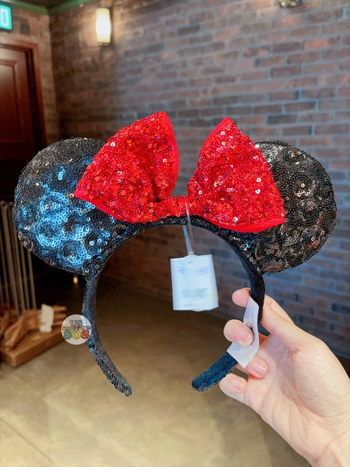 HKDL - Minnie Mouse Sequin Red Bow Ear Headband