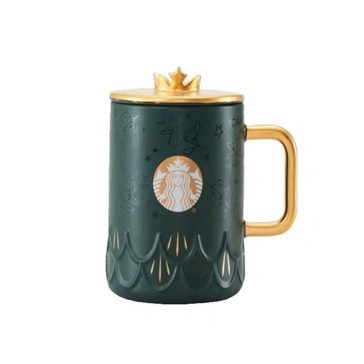 Starbucks China - 50th Anniversary - 8. Embossed Fish Scales Gold Crown Lid Mug 495ml