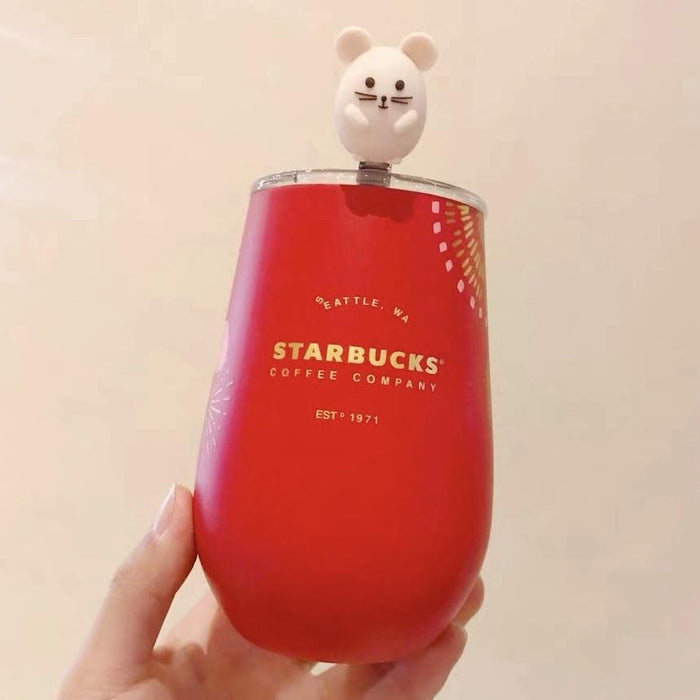 Starbucks China - New Year 2020 Classic Red - 360ml Stainless Steel Cup with Mouse Spoon
