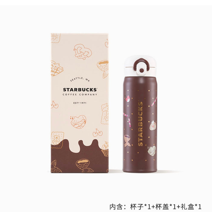 Starbucks China - Sweet Valentines 2023 - 9. Thermos Chocolate Stainless Steel Water Bottle Box Set 500ml