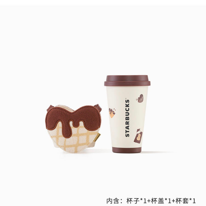 Starbucks China - Sweet Valentines 2023 - 7. Chocolate Stainless Steel Tumbler + Heart Cookie Carrier 370ml