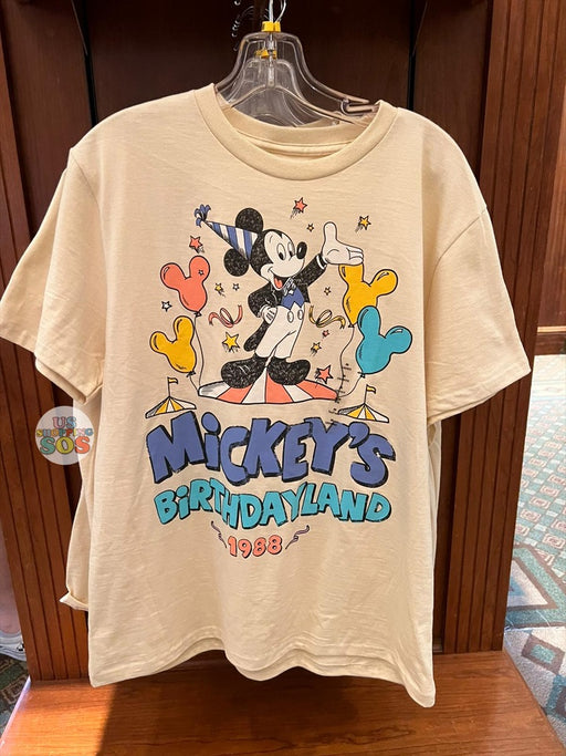 DLR/WDW - Graphic T-shirt - “Mickey’s Birthdayland 1988” (Adult) (Wheat)