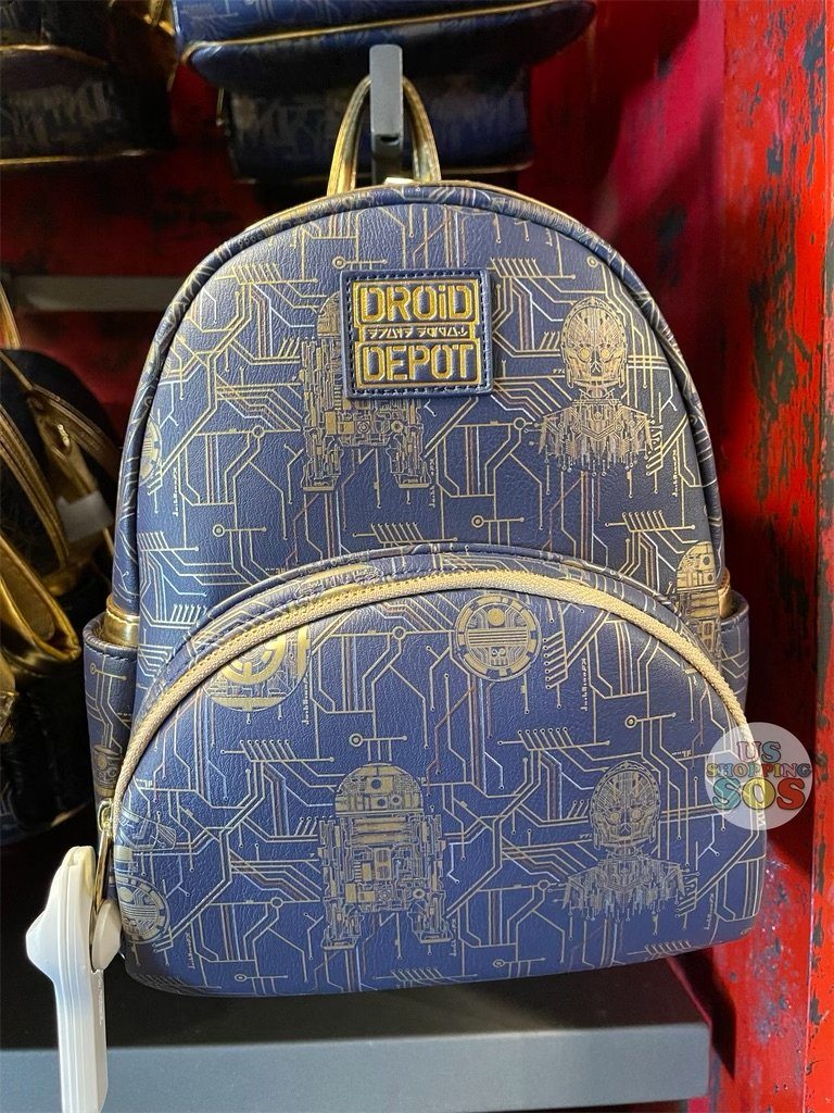 DLR - Star Wars Galaxy’s Edge Droid Depot Backpack - BB-8, D-0, R2-D2 &  C-3PO (Navy)