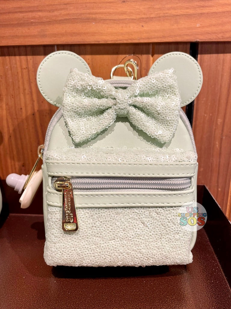 Disney Parks Loungefly Minnie Mouse Mint Green Sequin Spring Mini Backpack  NEW
