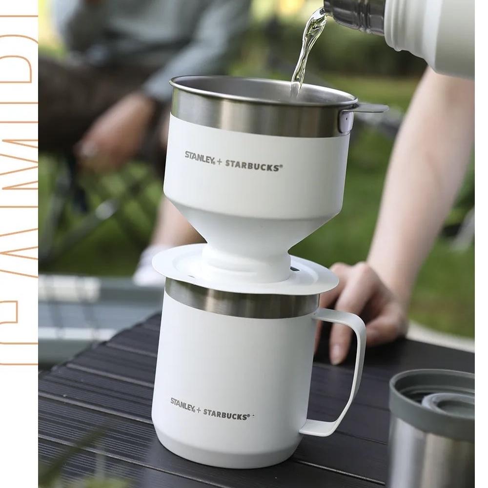 Starbucks China - Happy Camping - 21. Stanley Pure White Stainless Pour Over Coffee Dripper + Mug 370ml