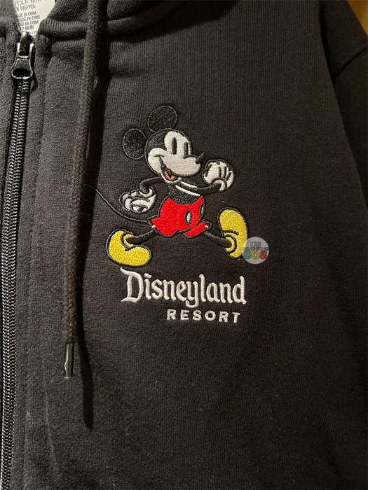DLR - Classic Mickey “Disneyland Resort” Black Hoodie Zip Jacket (Adult)