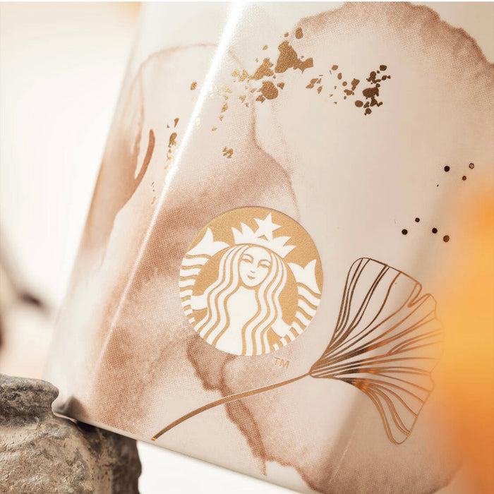 Starbucks China - Ginkgo 2022 - 8. Watercolor Ginkgo Ceramic Mug 355ml