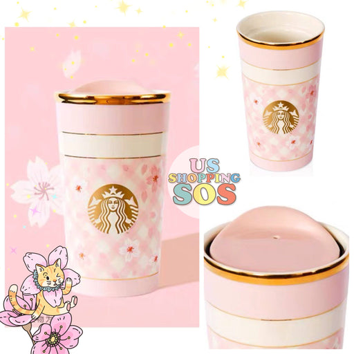 Starbucks China - Pink Sakura - 340ml Pink Plaid Double Wall Traveller