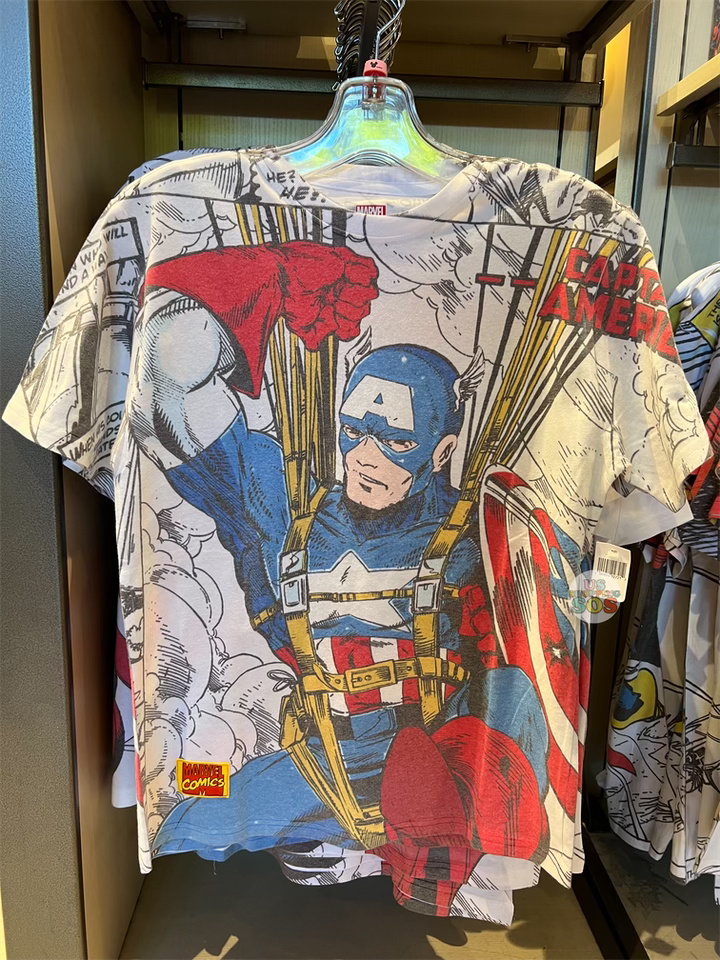 DLR - Marvel Comic Style Captain America Graphic T-shirt (Adult