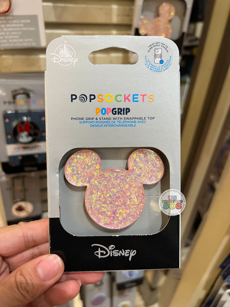 DLR PopSockets PopGrip Mickey Icon Glitter Piglet Pink