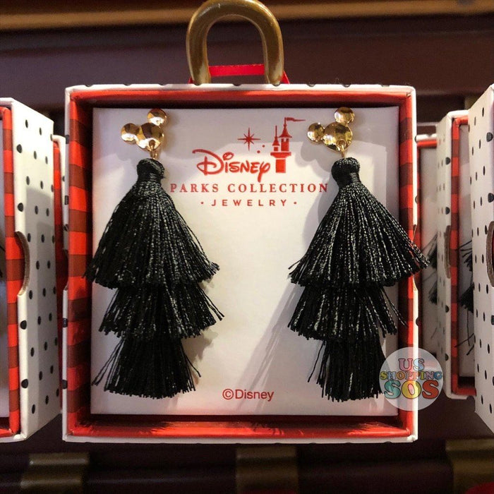 WDW - Disney Park Jewelry (Box) - Mickey Black Tassel Earrings