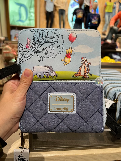 DLR - Loungefly Winnie the Pooh & Friends Denim Back Wallet