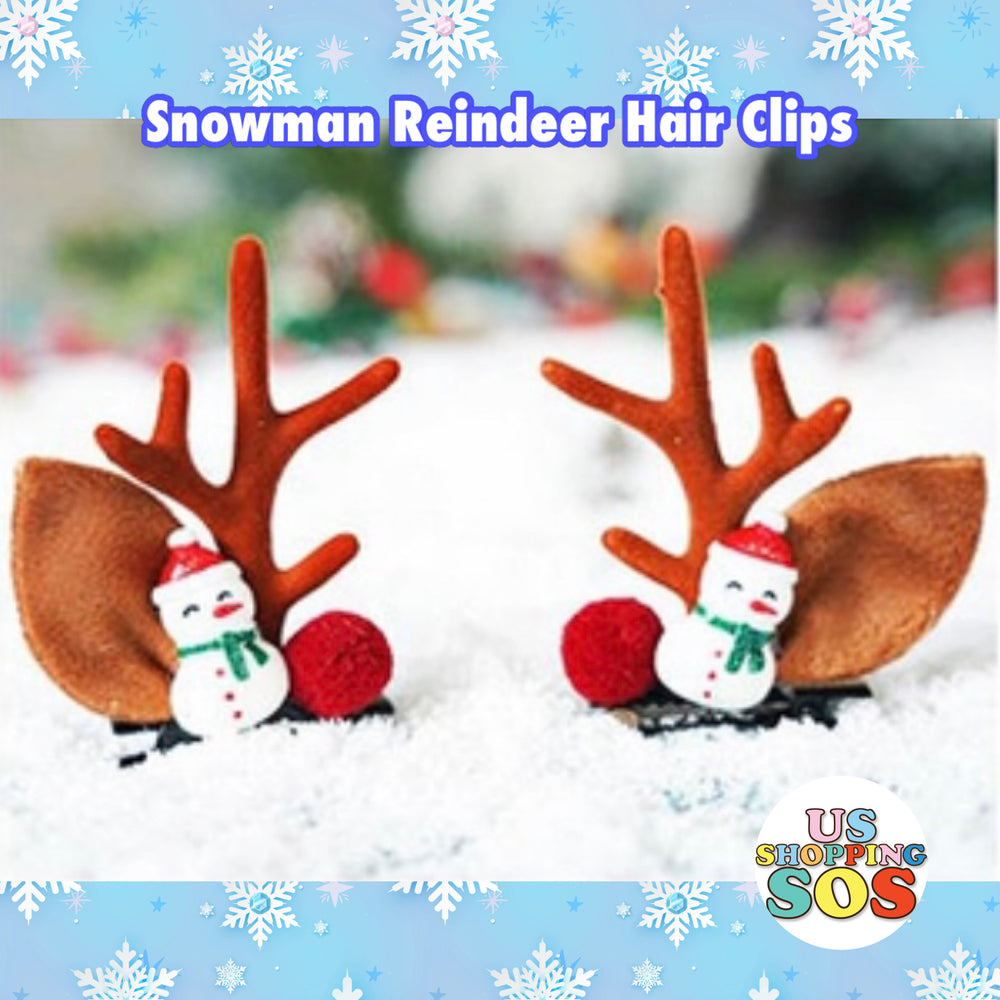 Christmas Delight - Snowman Reindeer Hair Clips