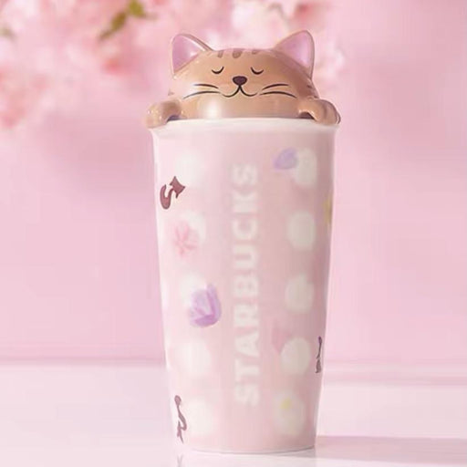 Starbucks China - Sakura 2021 - Kitty Cherry Blossom Polka Dot Double Wall Traveler 355ml