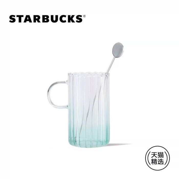 Starbucks China - Happy Hedgehog - 10. Ombré Fresh Green Glass 355ml + Hedgehog Stir