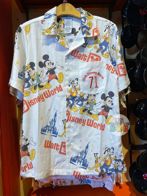 WDW - Walt Disney World 50 Vault - “Walt Disney World 71” Mickey & Friends All-Over-Print Button-Up Shirt (Adult)